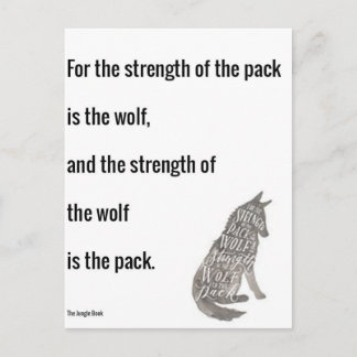 Oerwoud boekkracht van de Wolf Quote Print Briefkaart