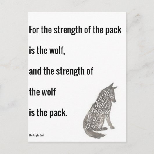 Oerwoud boekkracht van de Wolf Quote Print Briefkaart (Voorkant)