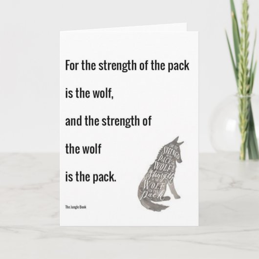 Oerwoud boekkracht van de Wolf Quote Print Kaart (Voorkant)