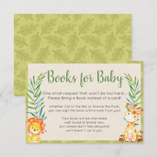 Oerwoud Books for Baby Card Informatiekaartje (Voorkant / Achterkant)