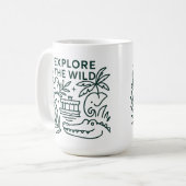 Oerwoud boottocht, themapark, minimalistisch ontwe koffiemok (Voorkant links)