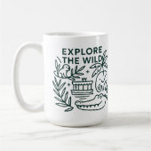 Oerwoud boottocht, themapark, minimalistisch ontwe koffiemok (Links)