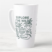 Oerwoud boottocht, themapark, minimalistisch ontwe latte mok (Linkerhoek)