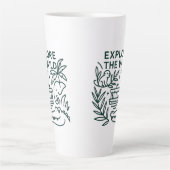 Oerwoud boottocht, themapark, minimalistisch ontwe latte mok (Voorkant)