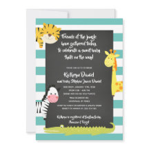 Oerwoud Boy Animal Chalkboard Baby shower