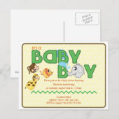 Oerwoud Boy Baby shower Briefkaart Uitnodigen (Voorkant / Achterkant)