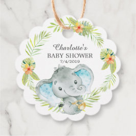 Oerwoud Boy Elephant Baby shower Favor Gift Label