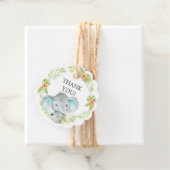 Oerwoud Boy Elephant Baby shower Favor Gift Label (In situ)