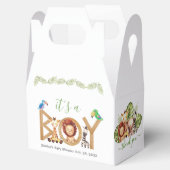 Oerwoud Boy Schattige Safari Animals Wood Baby sho Bedankdoosjes (Geopend)