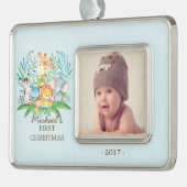 Oerwoud Boys Baby's 1st Christmas Foto Ornament (Links)