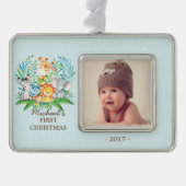 Oerwoud Boys Baby's 1st Christmas Foto Ornament (Voorkant)