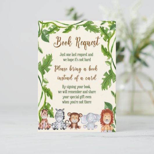 Oerwoud Breng een boekenkaart mee, Safari breng ee Informatiekaartje (Staand voorkant)