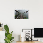 Oerwoud Bridge over een Crevasse Poster (Thuiskantoor)