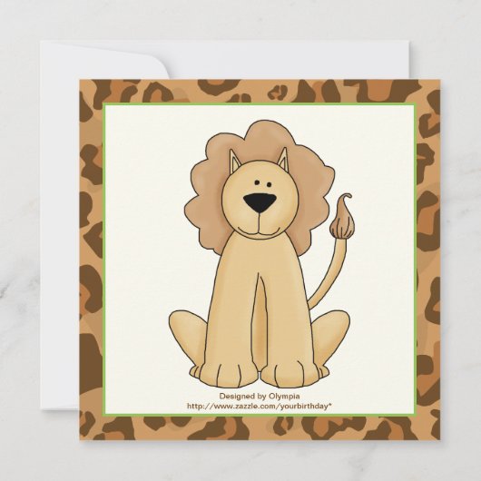 Oerwoud bruin safari kids verjaardagsfeestje kaart (Achterkant)