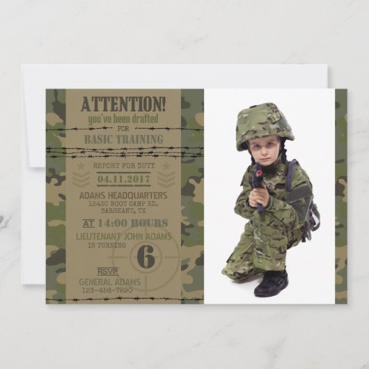 Oerwoud camouflage militaire verjaardag kaart (Voorkant)