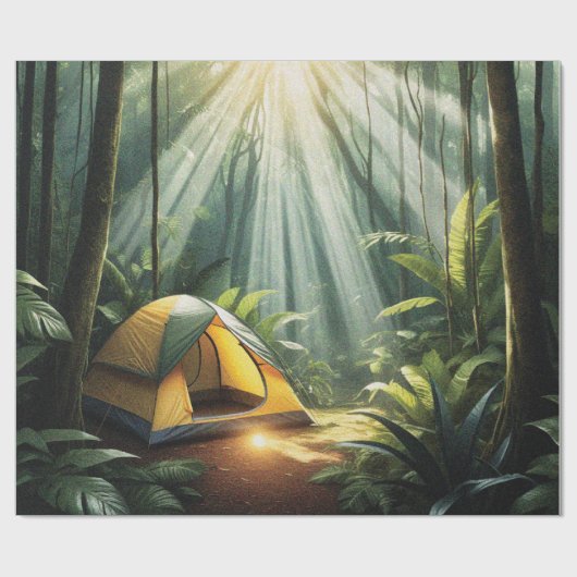 Oerwoud camping cadeaupapier (Vlak)