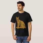 Oerwoud Cat Serval Zwart Mannen Vrouwen T-shirt (Voorkant volledig)