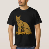 Oerwoud Cat Serval Zwart Mannen Vrouwen T-shirt (Voorkant)