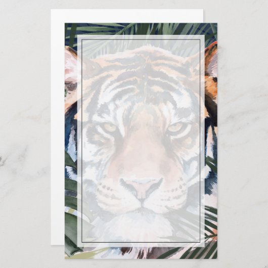 Oerwoud Cat - Tiger Briefpapier (Voorkant / Achterkant)