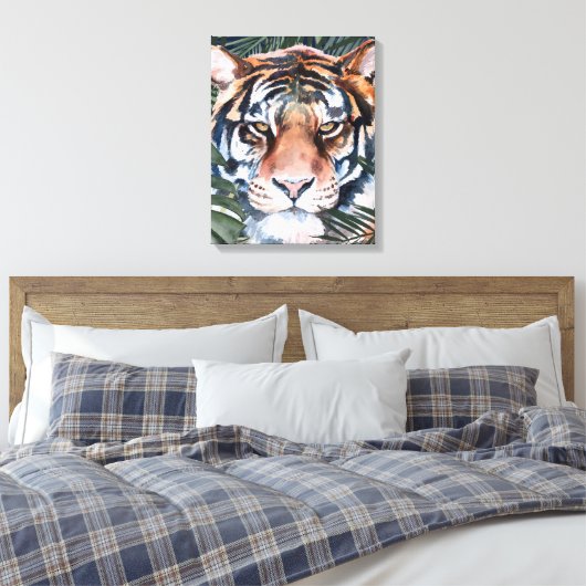 Oerwoud Cat - Tiger Canvas Afdruk (Insitu (Slaapkamer))