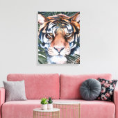 Oerwoud Cat - Tiger Canvas Afdruk (Insitu (Woonkamer))