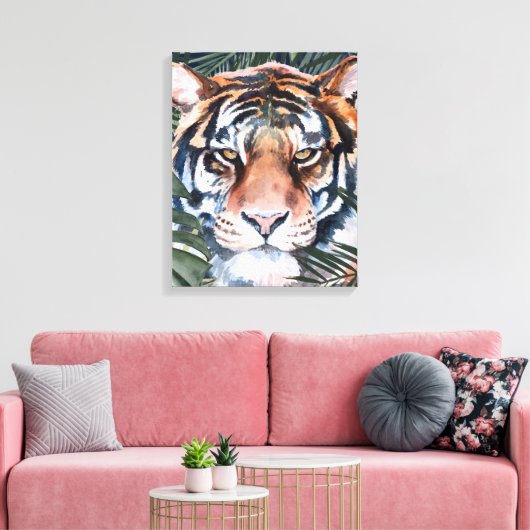 Oerwoud Cat - Tiger Canvas Afdruk (Insitu (Woonkamer))