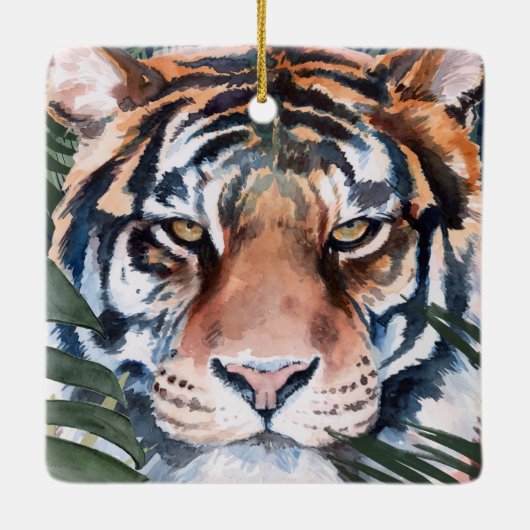 Oerwoud Cat - Tiger Keramisch Ornament (Achterkant)