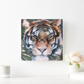 Oerwoud Cat - Tiger Vierkante Klok (Huis)