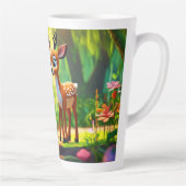 Oerwoud Chat Schattige Herten Ontwerp Latte Mok (Rechts)