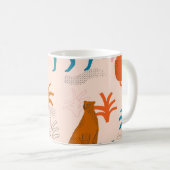 Oerwoud Cheetah: Funky Tropical Pattern. Koffiemok (Voorkant rechts)