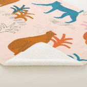 Oerwoud Cheetah: Funky Tropical Pattern. Sherpa Deken (3/4)