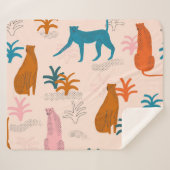 Oerwoud Cheetah: Funky Tropical Pattern. Sherpa Deken (Voorkant (horizontaal))