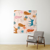 Oerwoud Cheetah: Funky Tropical Pattern. Wandkleed (In Situ (horizontaal))