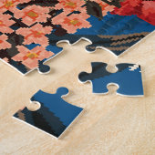 Oerwoud Chic: donkerblauw exotisch. Legpuzzel (Zijkant)