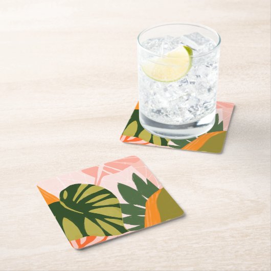 Oerwoud Collage I Kartonnen Onderzetters (Insitu)