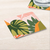 Oerwoud Collage I Kartonnen Onderzetters (Schuin)