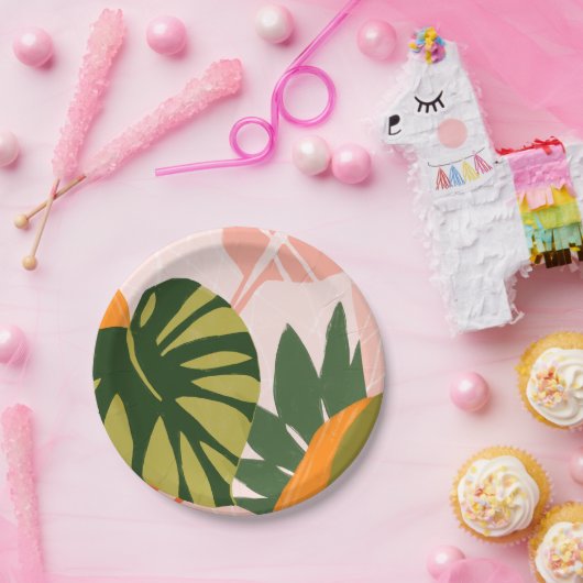 Oerwoud Collage I Papieren Bordje (Feest)