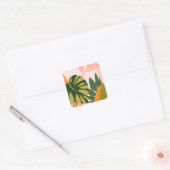 Oerwoud Collage I Vierkante Sticker (Envelop)