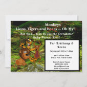 Oerwoud Couple Baby shower, Lion Tiger Monkey Beer Kaart (Voorkant)