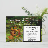 Oerwoud Couple Baby shower, Lion Tiger Monkey Beer Kaart (Staand voorkant)