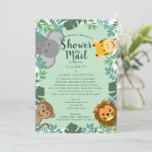 Oerwoud Critters Baby shower per post Kaart (Staand voorkant)