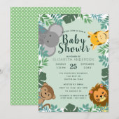 Oerwoud Critters Baby shower Uitnodiging (Voorkant / Achterkant)