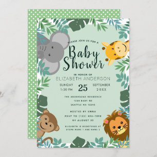 Oerwoud Critters Baby shower Uitnodiging