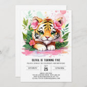 Oerwoud Custom Tiger Verjaardagsuitnodiging Kaart (Voorkant / Achterkant)