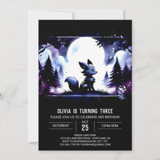 Oerwoud Custom Wolf Verjaardag Kaart (Voorkant)