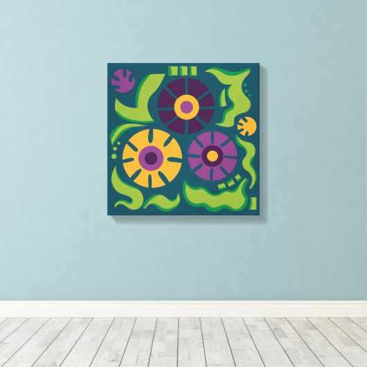 Oerwoud Daisy Canvas Afdruk (Insitu (Houten vloer))