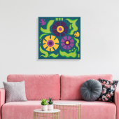 Oerwoud Daisy Canvas Afdruk (Insitu (Woonkamer))