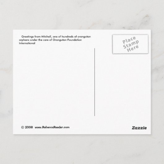 Oerwoud Dental Floss Orangutan op het eiland Borne Briefkaart (Achterkant)