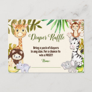 Oerwoud Diaper Raffle, Safari Diaper Raffle Card Informatiekaartje