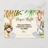 Oerwoud Diaper Raffle, Safari Diaper Raffle Card Informatiekaartje (Voorkant)